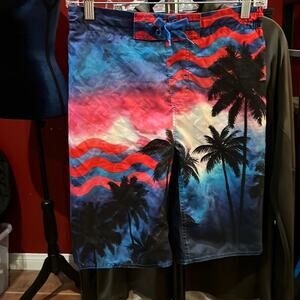 LAGUNA Board Swim Shorts Drawstring Elastic waist Boys Sz L 14/16 fun colors